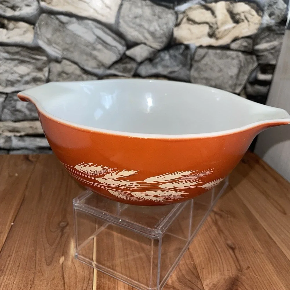Vintage PYREX Autumn Harvest Cinderella Mixing Bowl # 443 Fall Thanksgiving